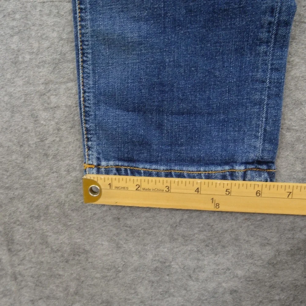 Nudie Jeans Mens 34 Blue High Kai Slim Straight Mid Rise Denim Zip Fly Organic
